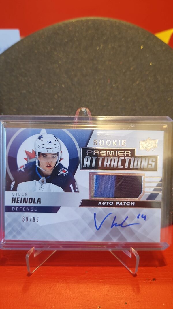 2019 Upper Deck Premier Ville Heinola Rookie Attractions Patch Auto /99