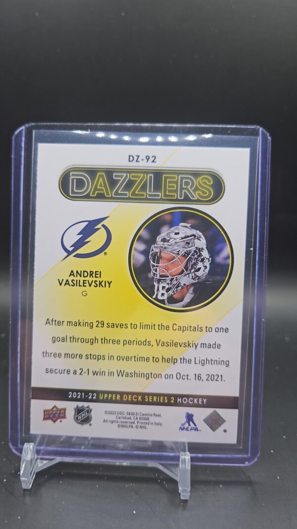 2021-22 Upper Deck Dazzlers Blue Andrei Vasilevskiy DZ-92 - Image 2