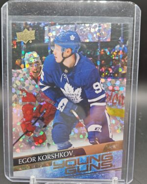 Egor Korshkov Upper Deck Series 1 Young Guns Speckled Rainbow Foil 2020-21 rookie card #219