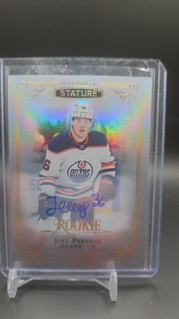 Joel Persson 2019-20 Upper Deck Stature RC Auto /199 #152 Edmonton Oilers