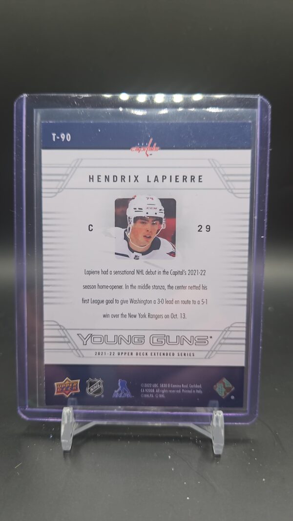 2021-22 UPPER DECK EXTENDED #T-90 HENDRIX LAPIERRE TRIBUTE YOUNG GUNS - Image 2