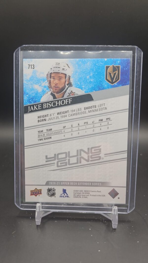 2020-21 Upper Deck Extended Series - Young Guns #713 Jake Bischoff - Image 2