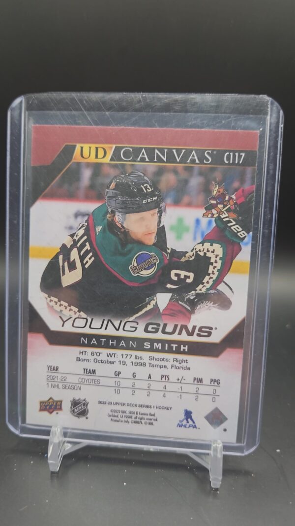 2022-23 Upper Deck Series 2 UD Canvas Young Guns Nathan Smith #C117 - Image 2