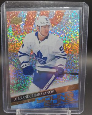 Alexander Barabanov Upper Deck 2020-21 Series 2 Young Guns Speckled Rainbow Foil #485 rookie hockey card