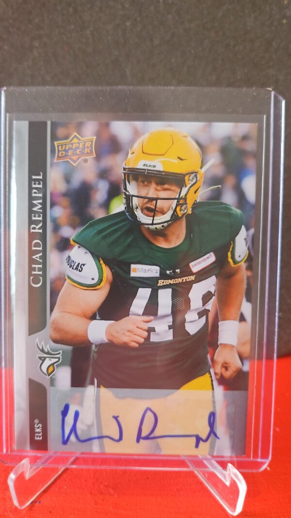 2021 Upper Deck CFL Autograph Auto 59 Chad Rempel Edmonton Eskimos Elks