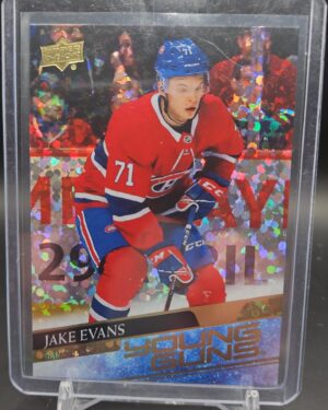 2020-21 Upper Deck Young Guns Speckled Rainbow Foil #247 Jake Evans Rookie Montreal Canadiens