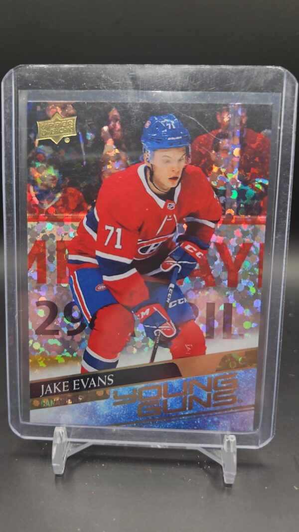 2020-21 Upper Deck Young Guns Speckled Rainbow Foil #247 Jake Evans Rookie Montreal Canadiens