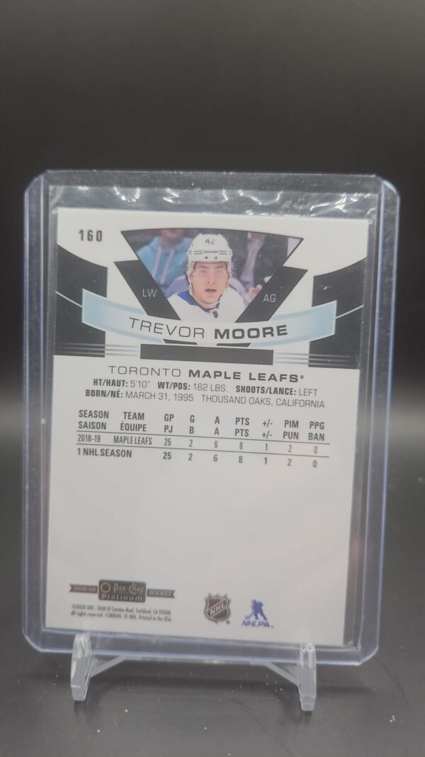 2019-20 O-pee-chee Platinum Marquee Rookie Trevor Moore 160 Toronto Maple Leafs - Image 2
