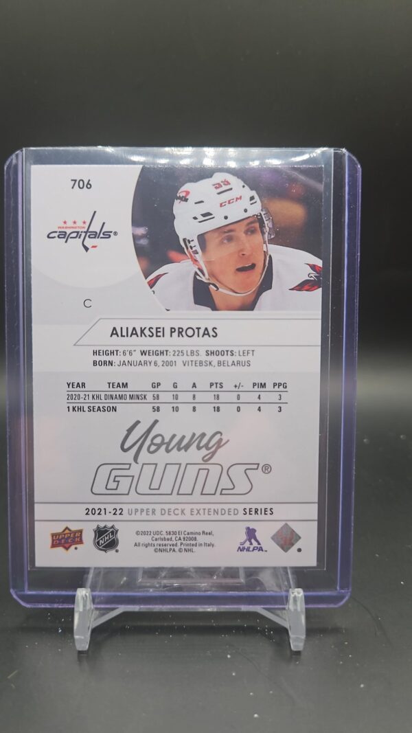 2021-22 Upper Deck Extended Series Young Guns Aliaksei Protas #706 Rookie - Image 2