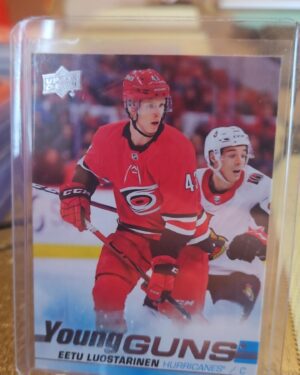 Eetu Luostarinen Young Guns rookie card from 2019-20 Upper Deck Series 2