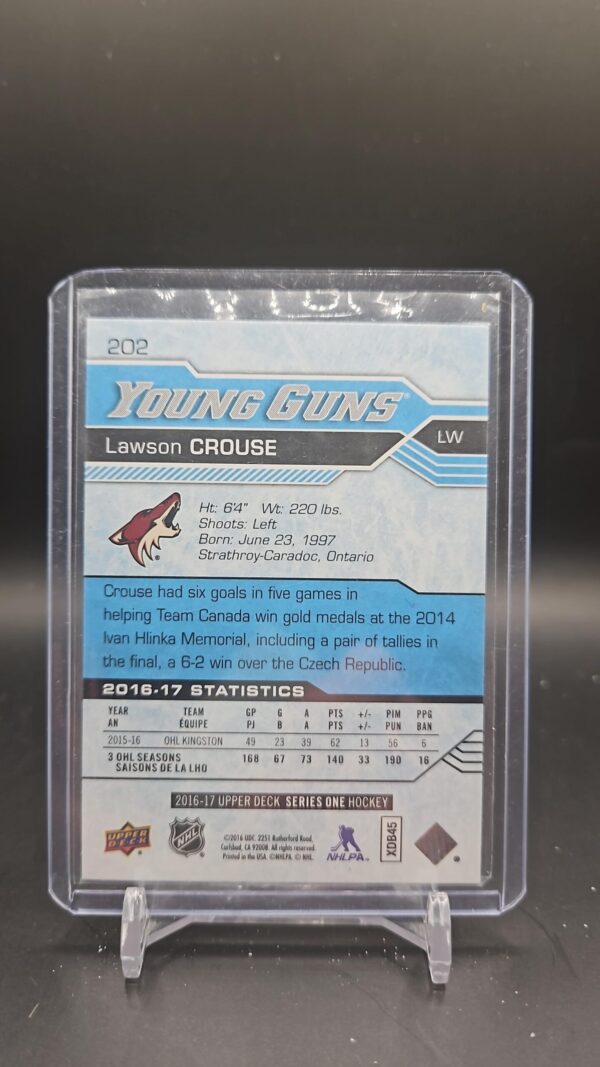 2016-17 Lawson Crouse Upper Deck Young Guns #202 Rookie Card - Image 2