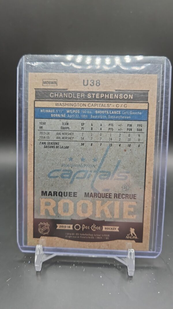 2015-16 Upper Deck O-Pee-Chee Update Capitals CHANDLER STEPHENSON #u38 - Image 2
