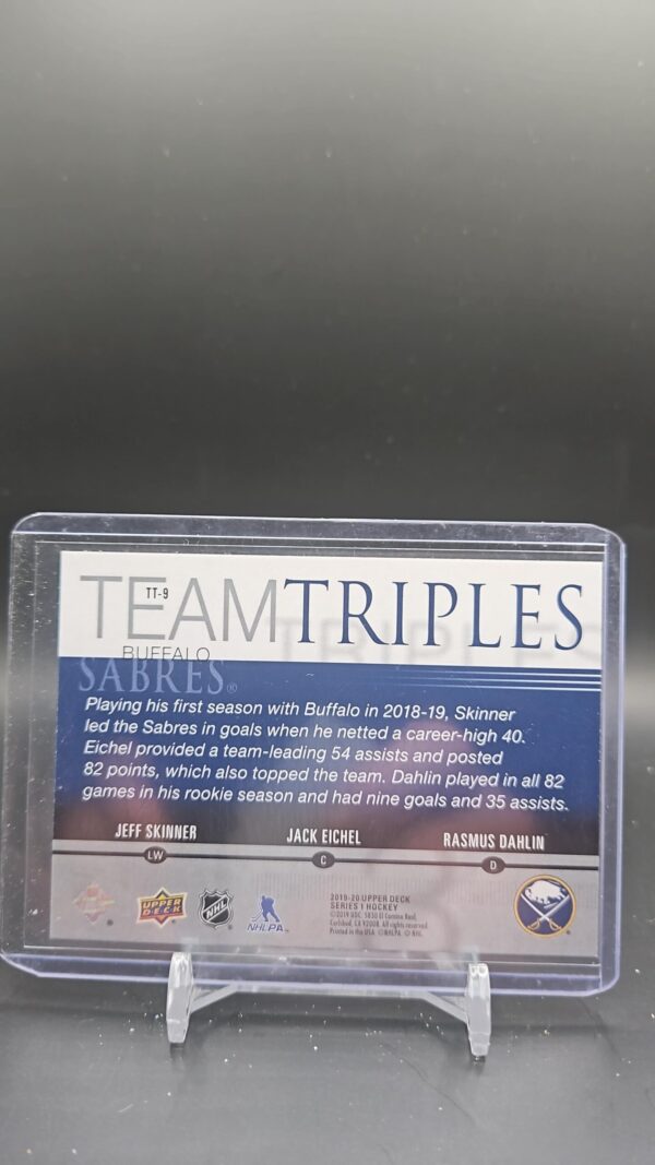 19/20 UD SERIES 1 SKINNER / EICHEL / DAHLIN TEAM TRIPLES INSERT #TT-9 - Image 2