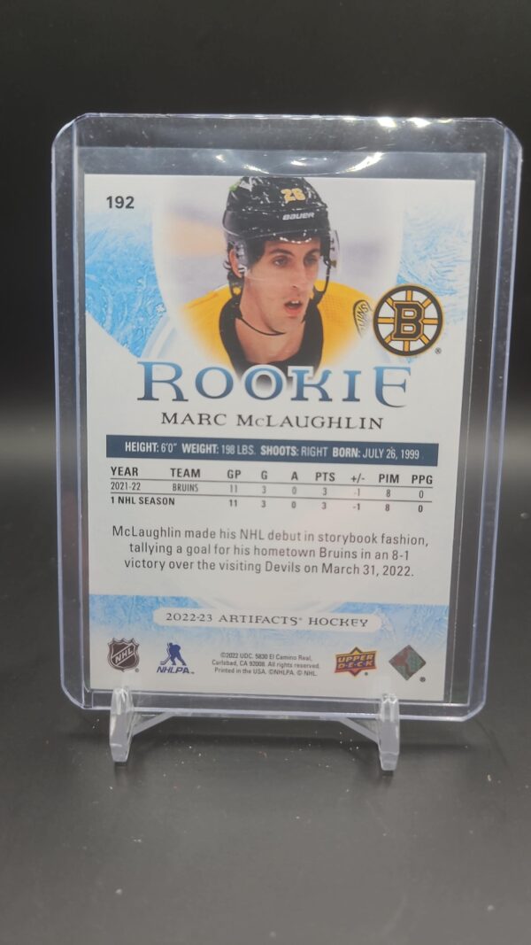 2022-23 Upper Deck Artifacts Ruby Marc McLaughlin RC /499 #192 - Image 2