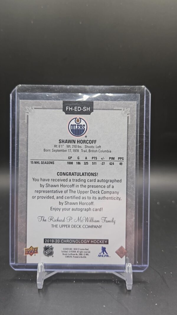 2019-20 Upper Deck Chronology Franchise History Shawn Horcoff #FH-ED-SH Auto - Image 2