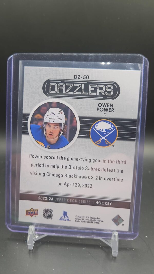 2022-23 Owen Power Upper Deck blue dazzlers hockey card - #DZ-50 - Image 2