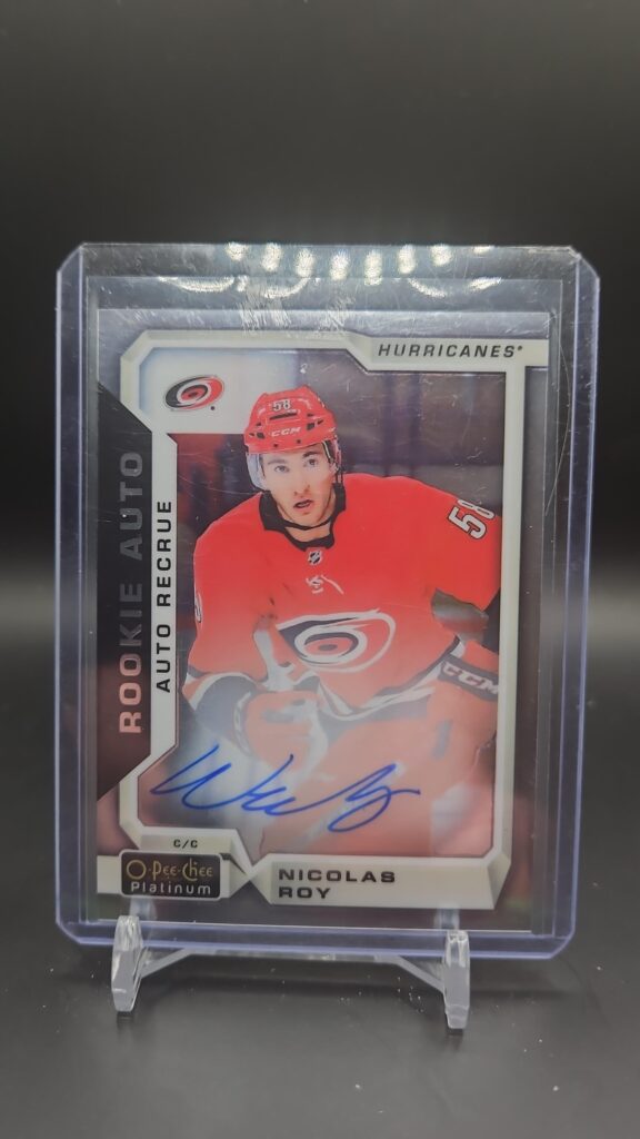 Nicolas Roy O-Pee-Chee Platinum Rookie Auto 2018-19 Carolina Hurricanes