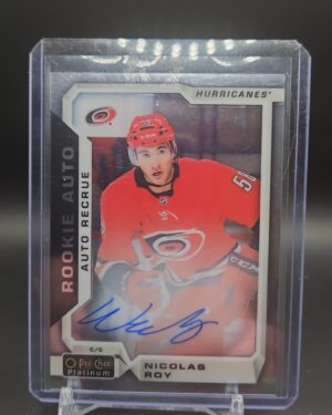 Nicolas Roy O-Pee-Chee Platinum Rookie Auto 2018-19 Carolina Hurricanes