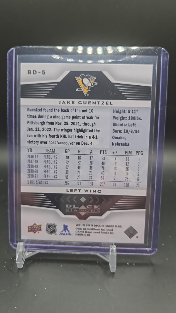 2021-22 Extended Series Black Diamond 05-06 Retro 1 Star #BD-5 Jake Guentze - Image 2