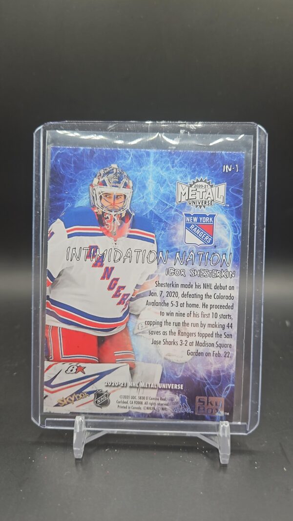 2020-21 Upper Deck Metal Universe Intimidation Nation - Igor Shesterkin #IN-1 - Image 2