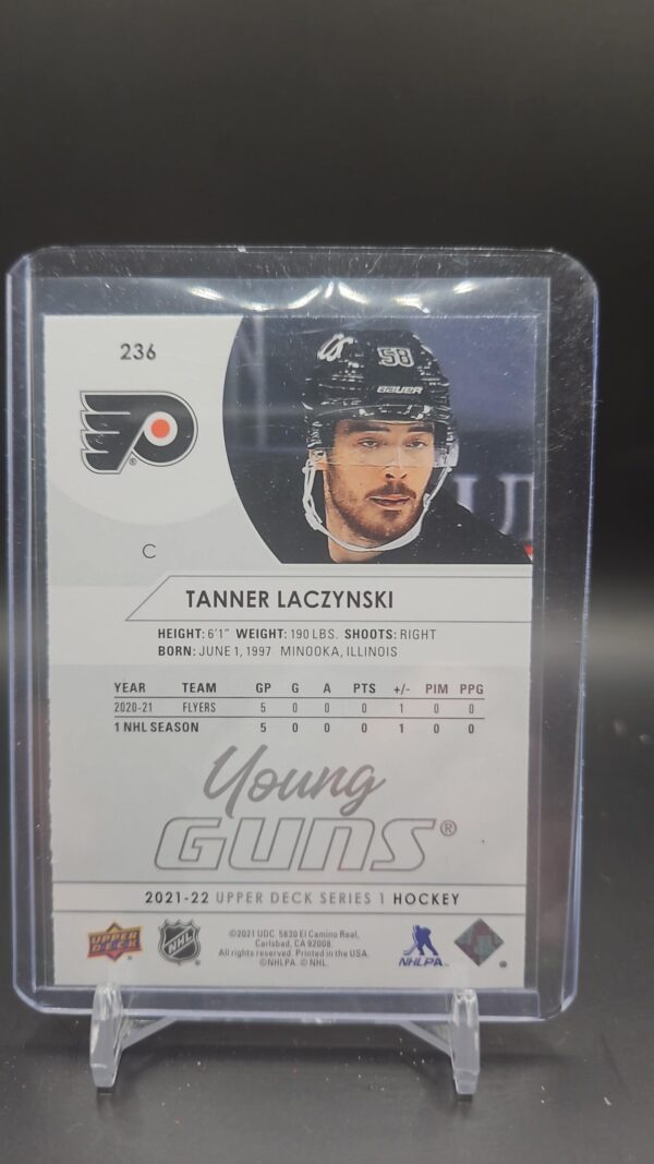 2021-22 Upper Deck Series 1 Tanner Laczynski Young Guns #236 - Image 2