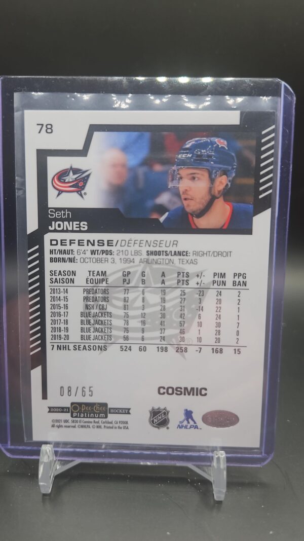 2020-21 O-Pee-Chee Platinum Cosmic /65 Seth Jones #78 - Image 2