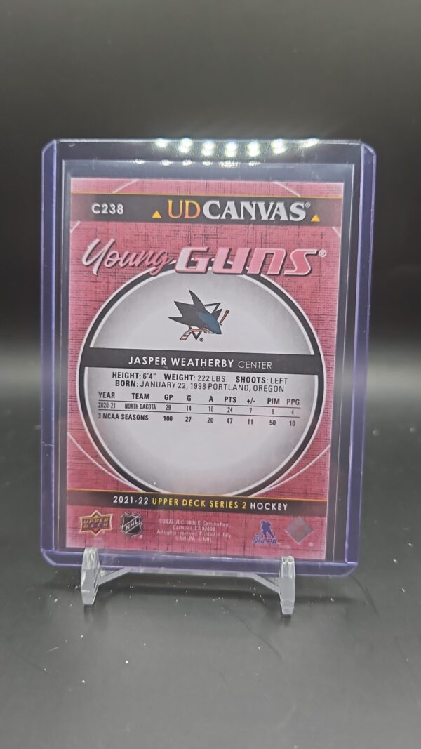 2021-22 Upper Deck Series 2 Young Guns Canvas Jasper Weatherby #C238 - Image 2
