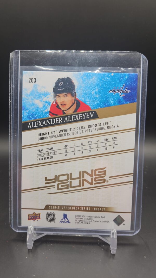 2020-21 Young Guns ALEXANDER ALEXEYEV # 203 SPECKLED RAINBOW FOIL - Image 2