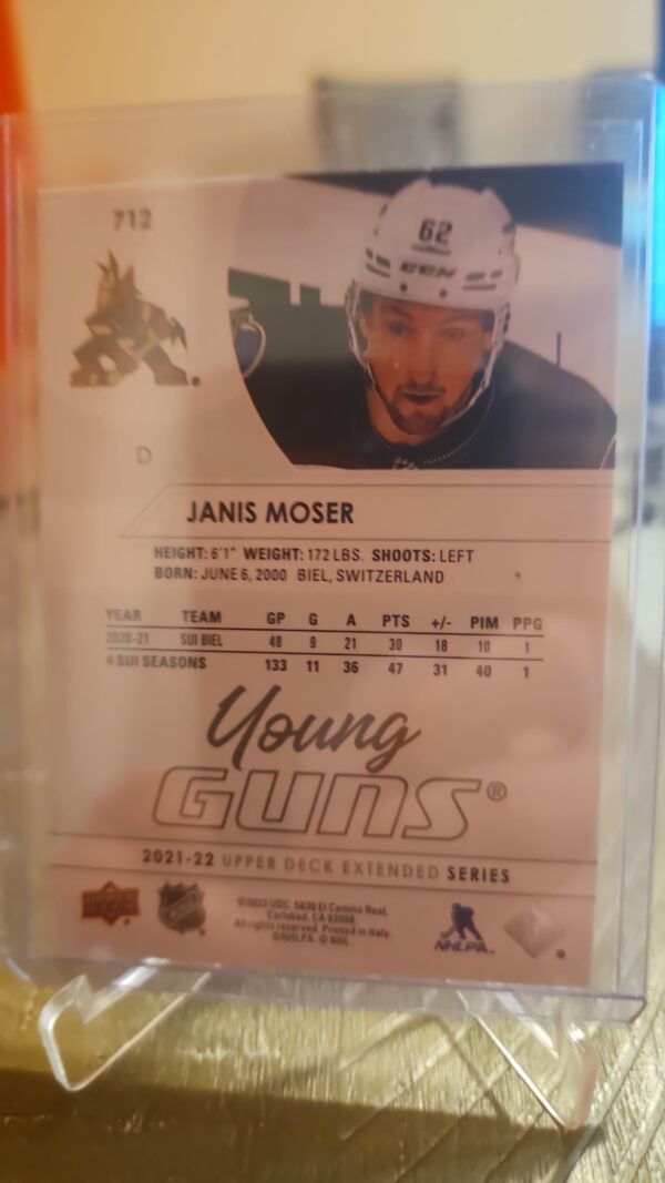 2021-22 Upper Deck UD Young Guns YG Janis Moser Rookie Card RC #712 - Image 2