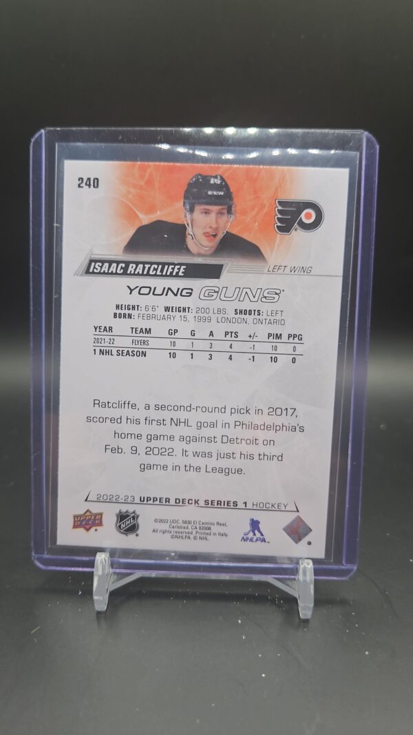 2022-23 UD Series 1 Young Guns Isaac Ratcliffe #240 - Image 2