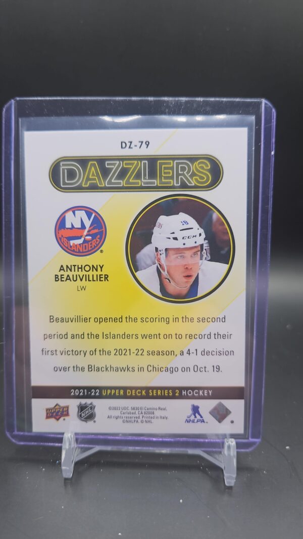 21-22 UD Series 2 Dazzlers Blue #DZ-79 Anthony Beauvillier - Image 2