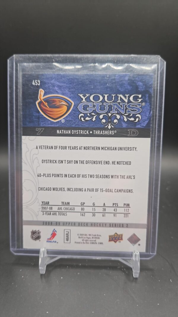 2008-09 Upper Deck Young Guns Rookie NATHAN OYSTRICK #453 - Image 2