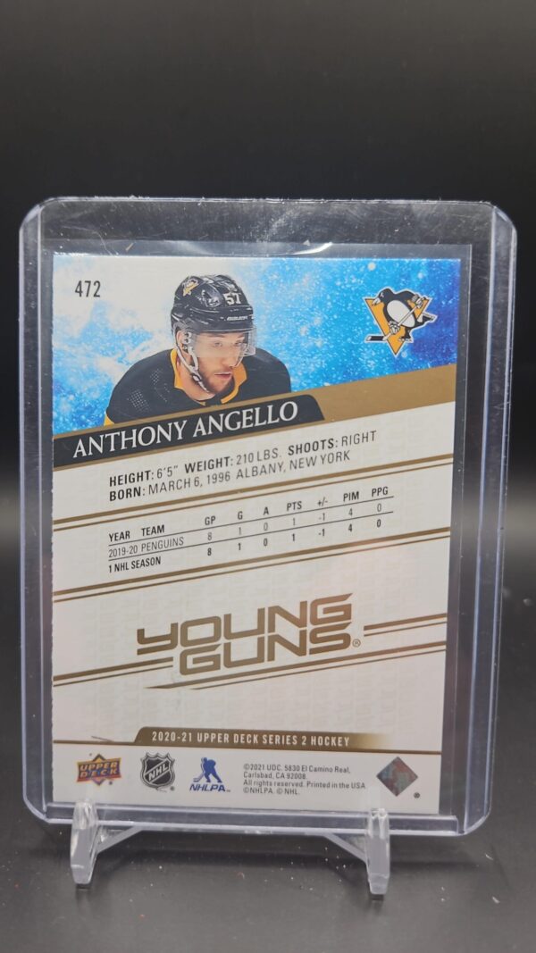 2020-21 Upper Deck Young Guns Speckled Rainbow Anthony Angello #472 Rookie RC - Image 2