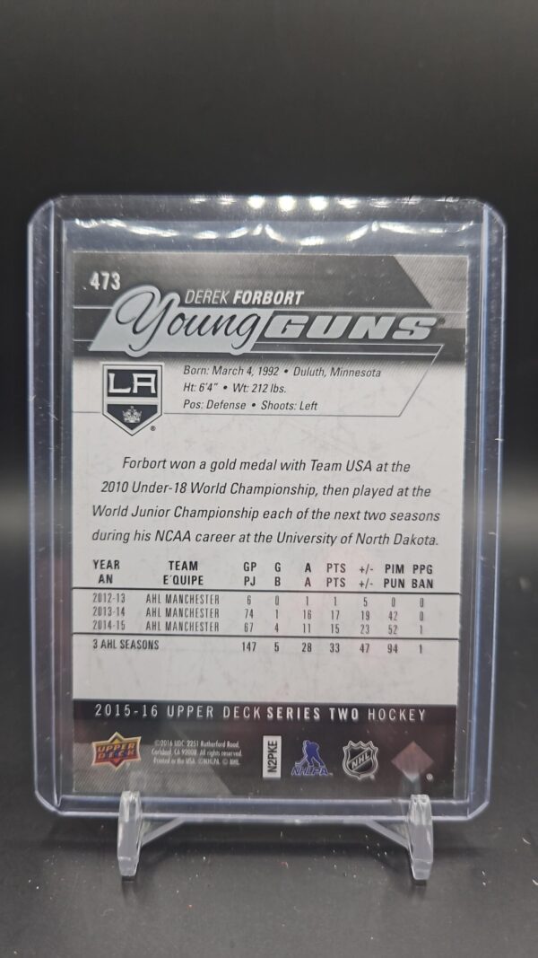 2015-16 Upper Deck Young Guns Rookie #473 Derek Forbort - Image 2