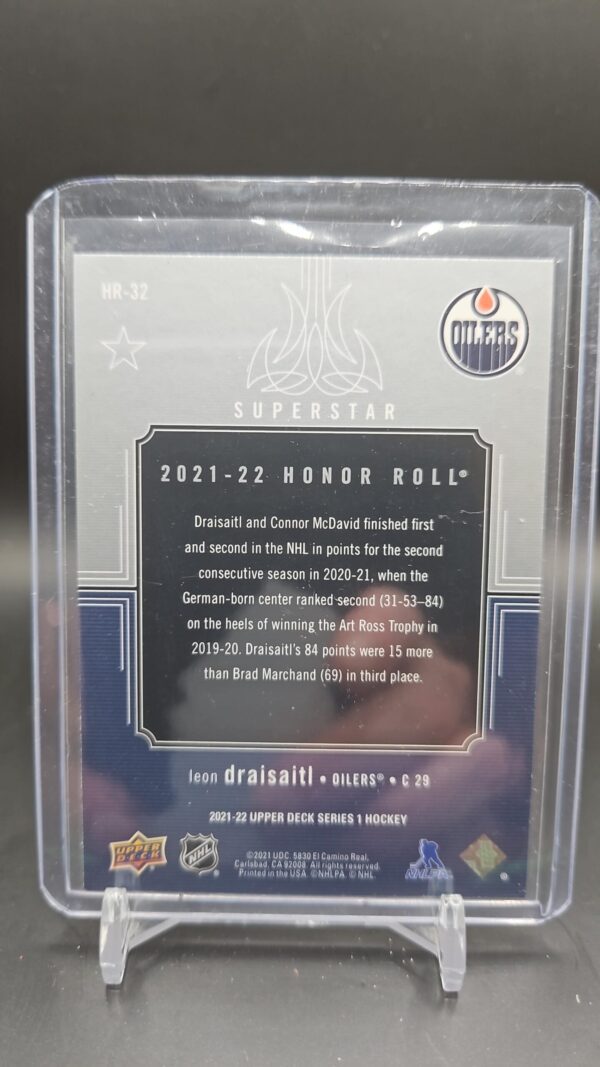 2021-22 Series 1 Superstar Honor Roll HR-32 Leon Draisaitl Oilers - Image 2