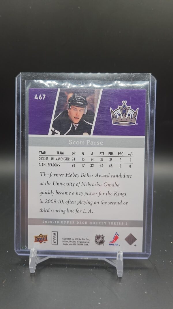 2009-10 Upper Deck Young Guns #467 Scott Parse Los Angeles Kings - Image 2