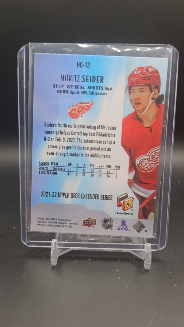 2021-22 Upper Deck Moritz Seider HoloGrFx Gold Rookie #HG-13 - Image 2