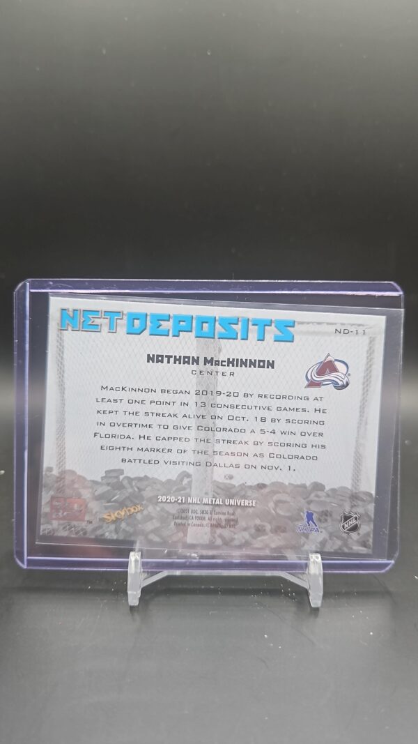 Nathan MacKinnon -2020-21 UD Skybox Metal Universe Net Deposits #ND-11 Colorado - Image 2