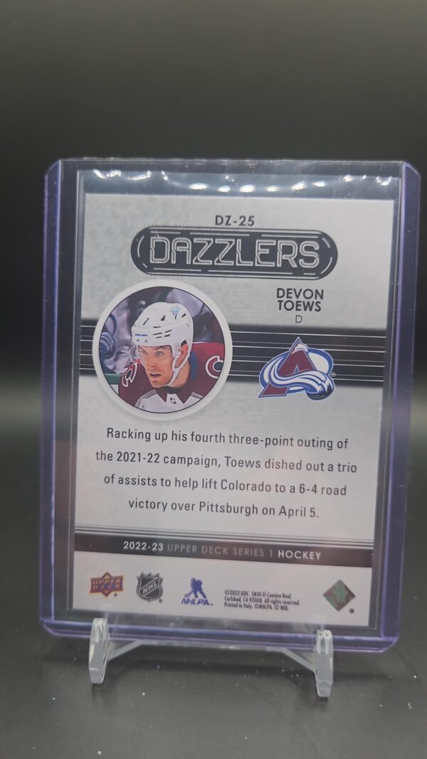 2022-23 Upper Deck Series 1 Dazzlers Pink Devon Toews #DZ-25 - Image 2