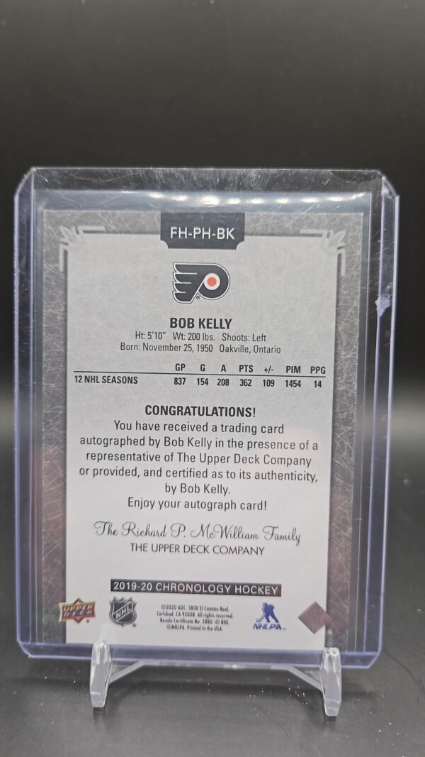 2019-20 Upper Deck Chronology Franchise History Auto Bob Kelly #FH-PH-BK Auto - Image 2