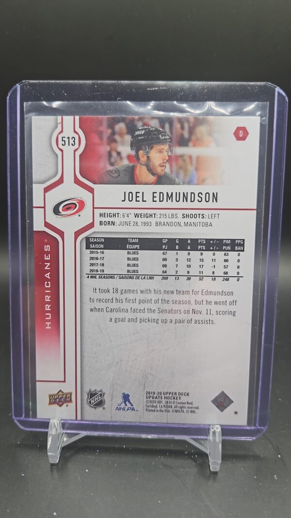 2019-20 SP Authentic Upper Deck Update UD Exclusives /100 Joel Edmundson #513 - Image 2