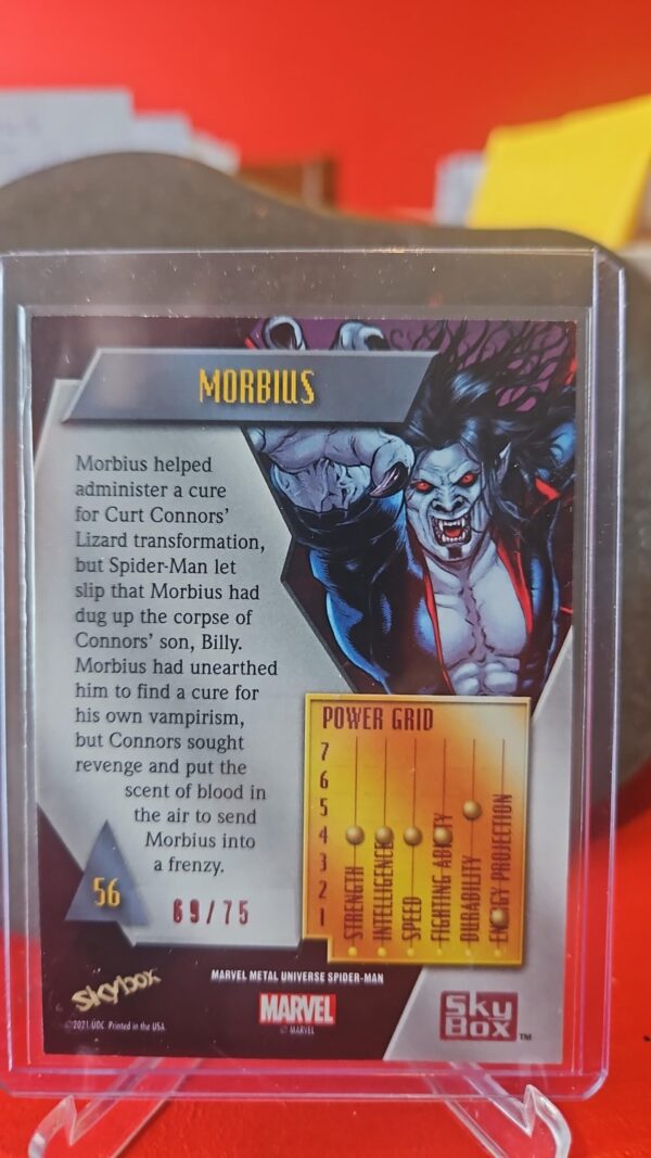 2021 Marvel Metal Spider-Man Light FX Pink /75 Morbius #56 - Image 2