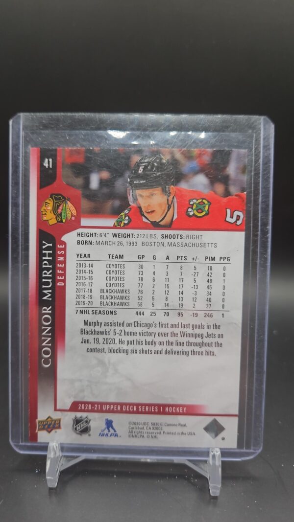 2020-21 Upper Deck UD Exclusives /100 Connor Murphy #41 - Image 2