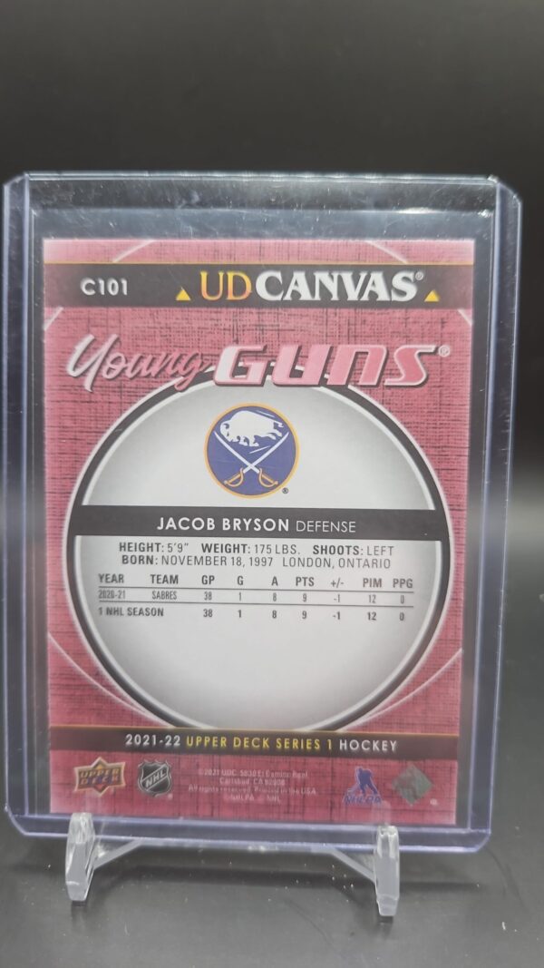 2021-22 Upper Deck Series 1 UD Canvas Young Guns Jacob Bryson #C101 - Image 2