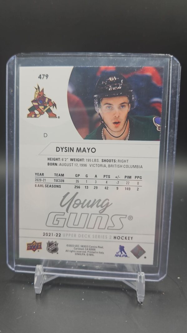 21/22 UD SERIES 2 DYSIN MAYO YOUNG GUNS ROOKIE #479 - Image 2