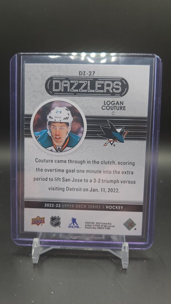 2022-23 Upper Deck UD Series 1 Blue Dazzlers DZ-27 Logan Couture - San Jose - Image 2