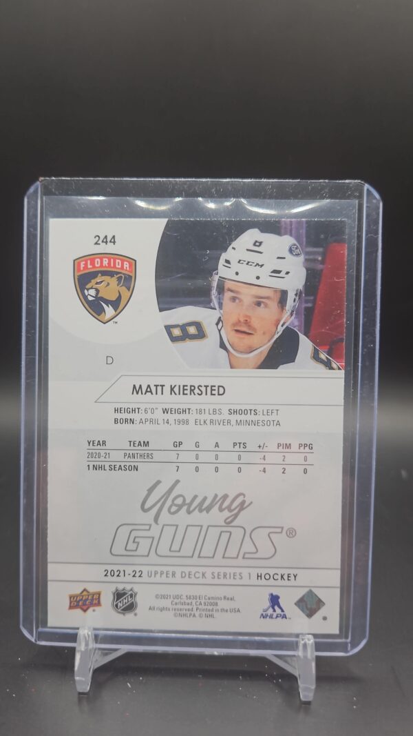 2021-22 Upper Deck Series 1 Young Guns MATT KIERSTED #244 - Image 2