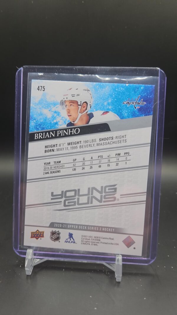 2020-21 Upper Deck Series 2 Hockey Brian Pinho #475 Young Guns - Image 2