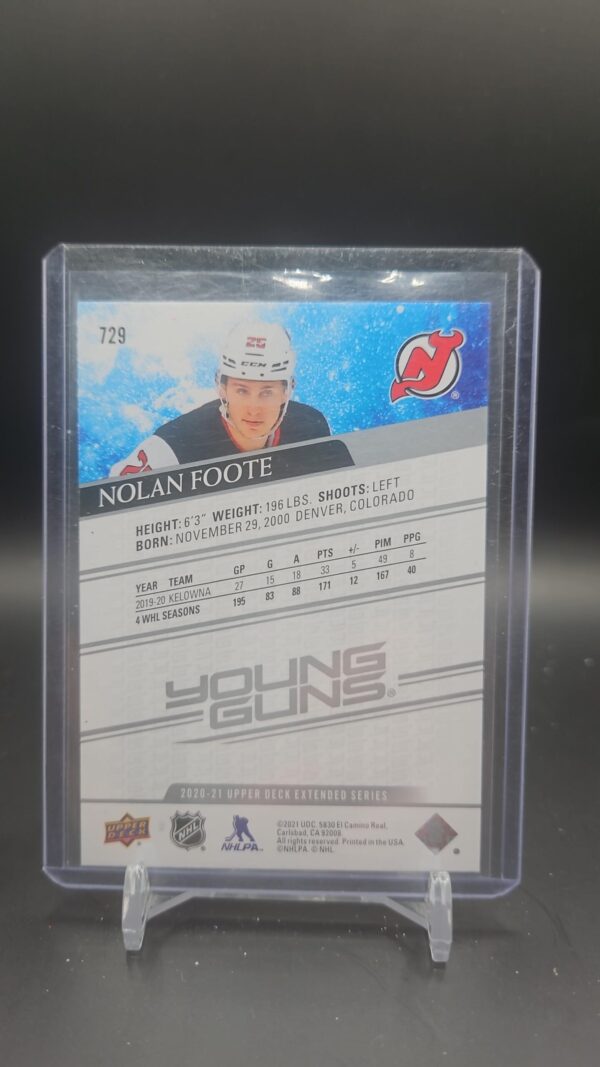 2020-21 Upper Deck Young Guns Nolan Foote Extended series New Jersey Devils #729 - Image 2