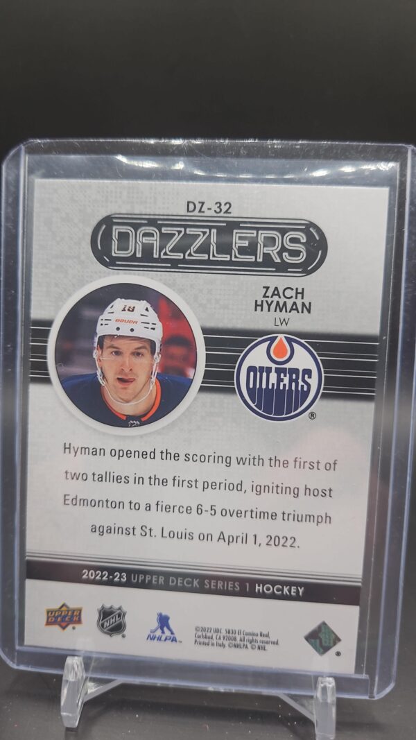 2022-23 Upper Deck Dazzlers blue Zach Hyman Edmonton Oilers #DZ-32 - Image 2